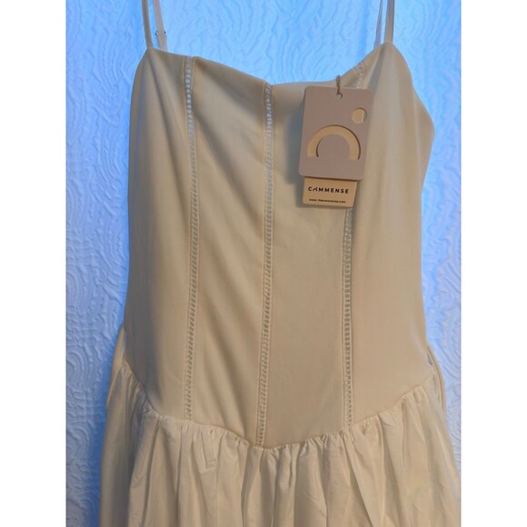 NWT: Commonsense:  White Sleeveless Maxi Dress: SZ L   Cottage Core Y2K Boho - Picture 12 of 15